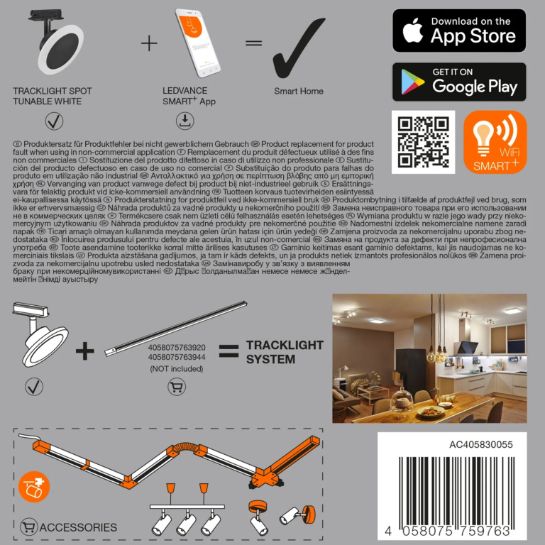 LEDVANCE LEDVANCE SMART+ WiFi Schienensystem Leuchte Circle schwarz Dimmbar Tunable White - kompatibel mit Amazon & Google