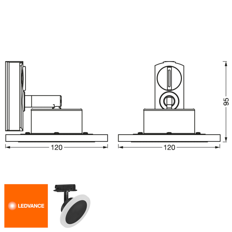 LEDVANCE LEDVANCE SMART+ WiFi Schienensystem Leuchte Circle schwarz Dimmbar Tunable White - kompatibel mit Amazon & Google