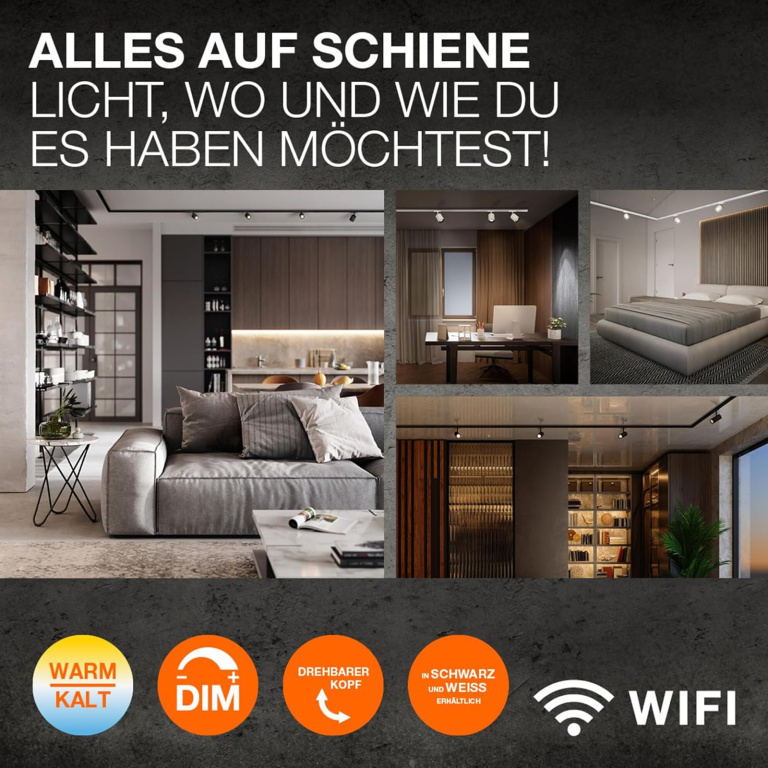 LEDVANCE LEDVANCE SMART+ WiFi Schienensystem Leuchte Circle schwarz Dimmbar Tunable White - kompatibel mit Amazon & Google