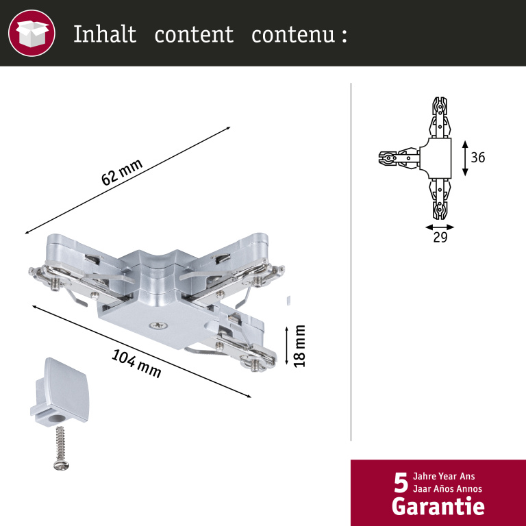 Paulmann URail T-Verbinder T-Stück Chrom matt
