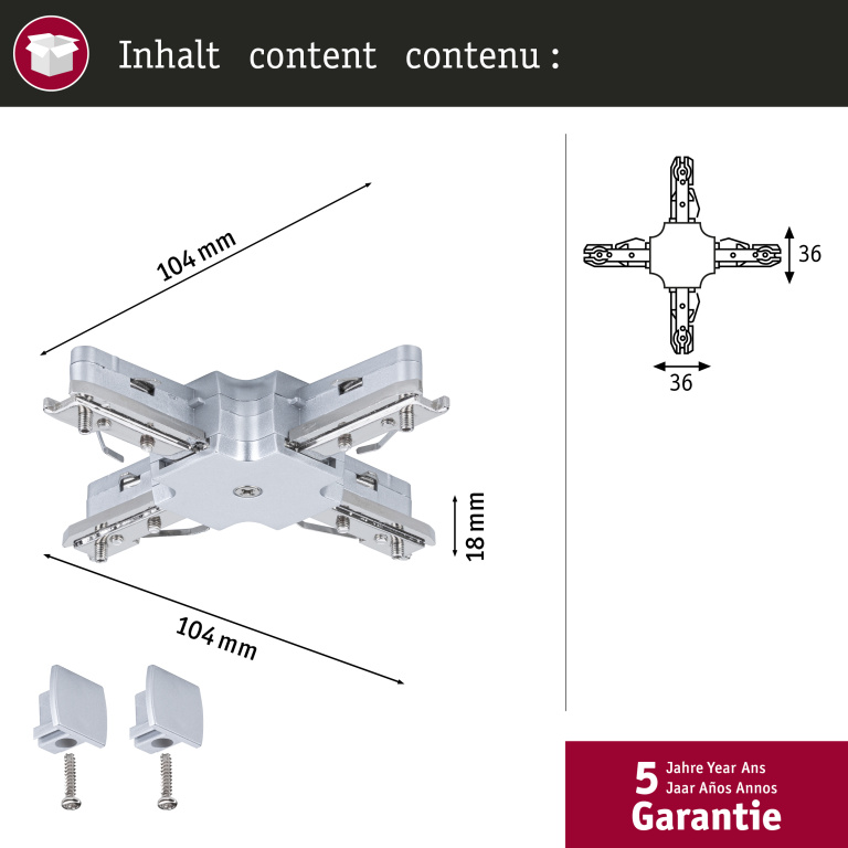 Paulmann URail X-Verbinder X-Stück Chrom matt