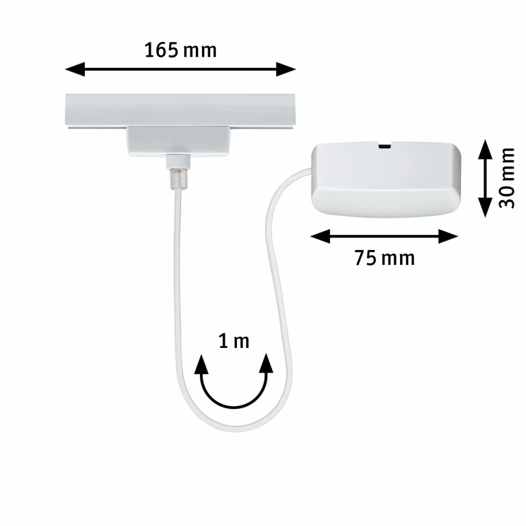 Paulmann URail Einspeisung Kabel 1m max. 1.000W Reinweiß RAL 9010