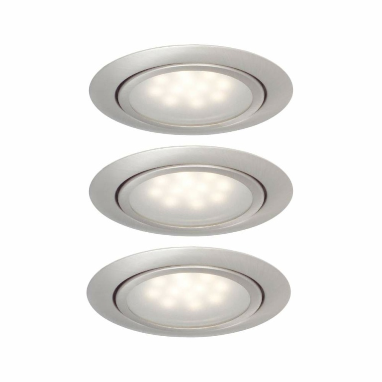 LED gebürstet Lampen1a | mit 3er-Set Unterschrankleuchte Paulmann Dreieck Eisen eckig 93572